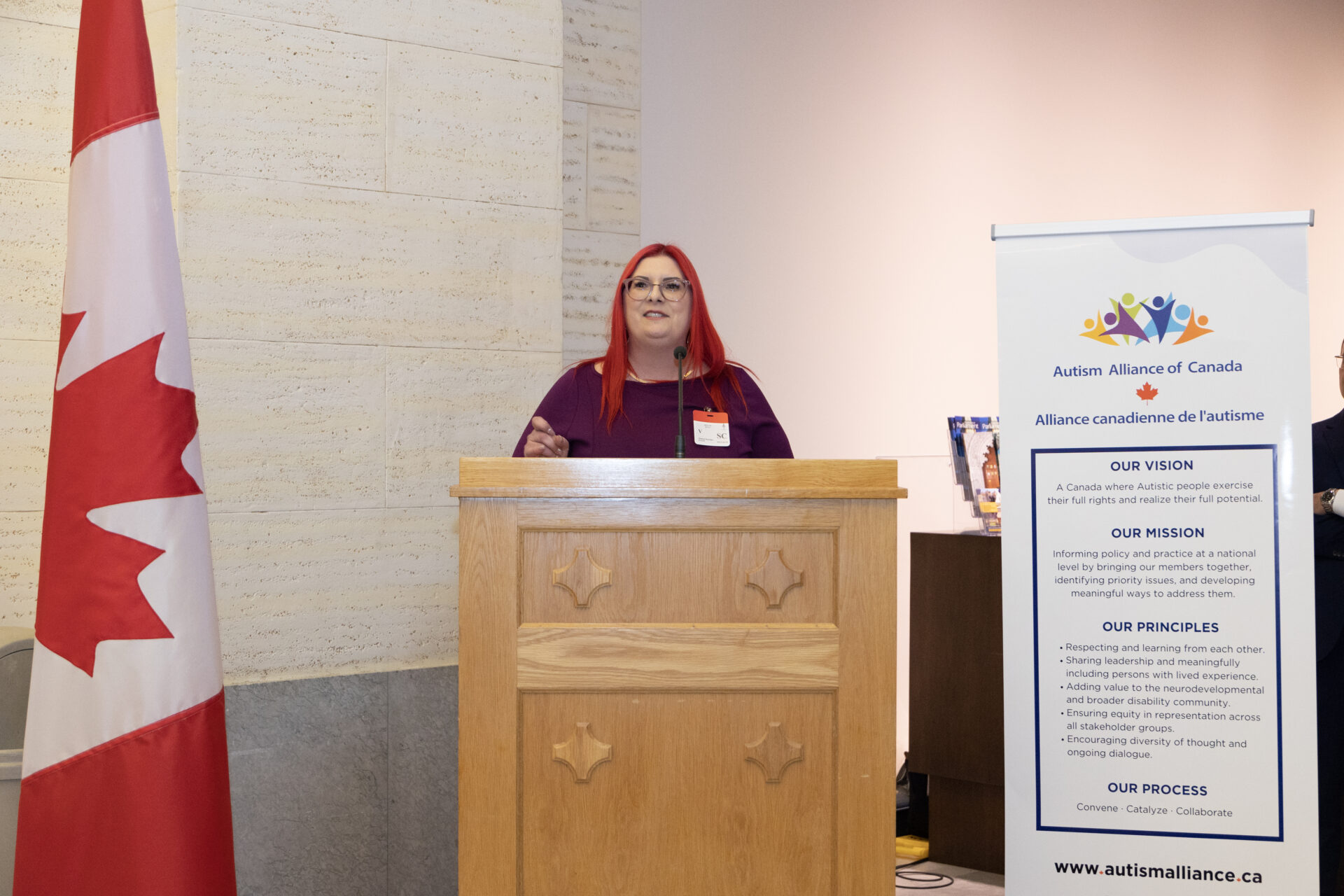 Rebekah Kintzinger speaking at the Senate Reception at CALS2023