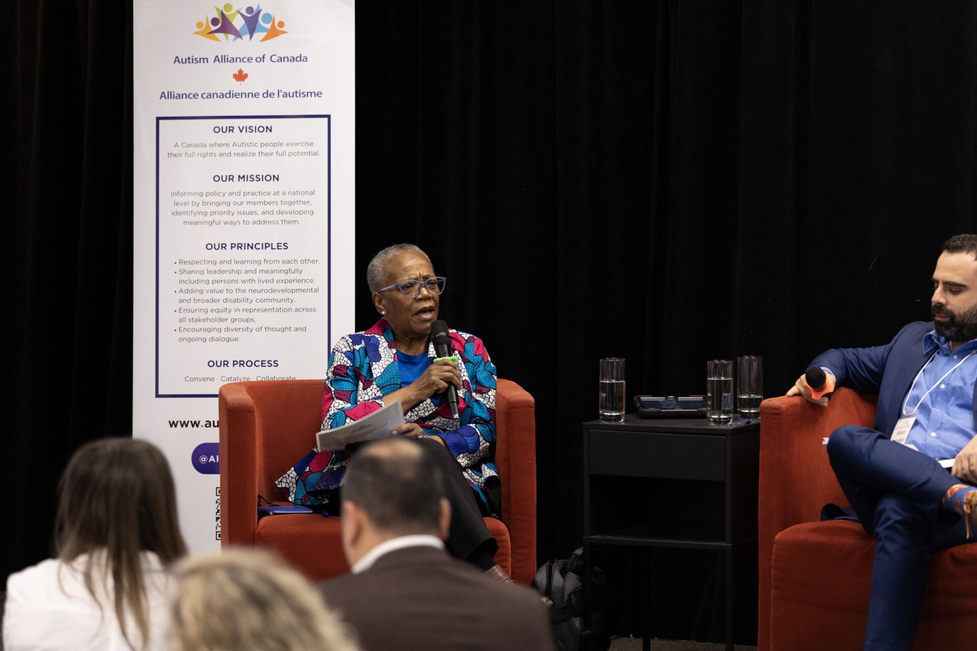 Senator Wanda Thomas Bernard speaking at an Autism Alliance of Canada panel.